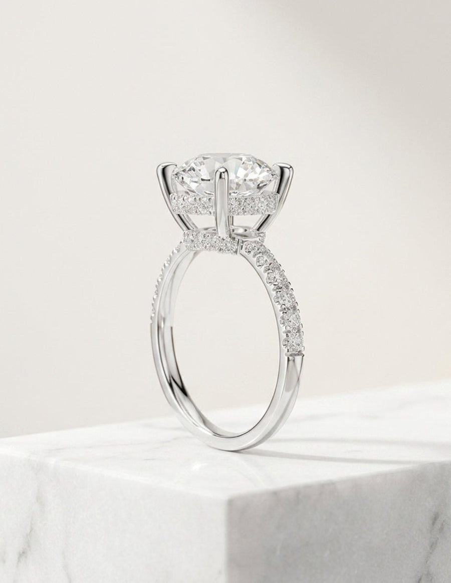 Anillo de compromiso - piedras laterales - AMORE190-RD-LG