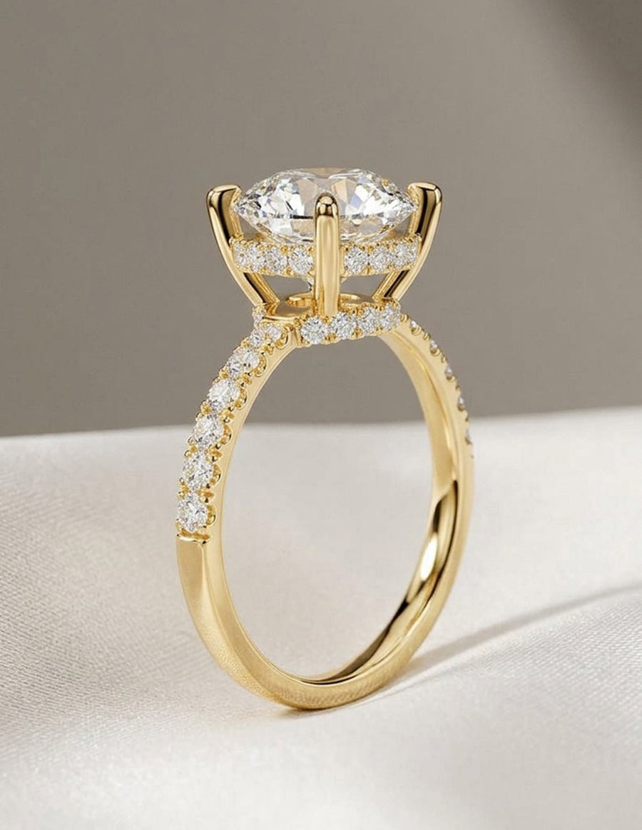 Anillo de compromiso - piedras laterales - AMORE190-RD-LG