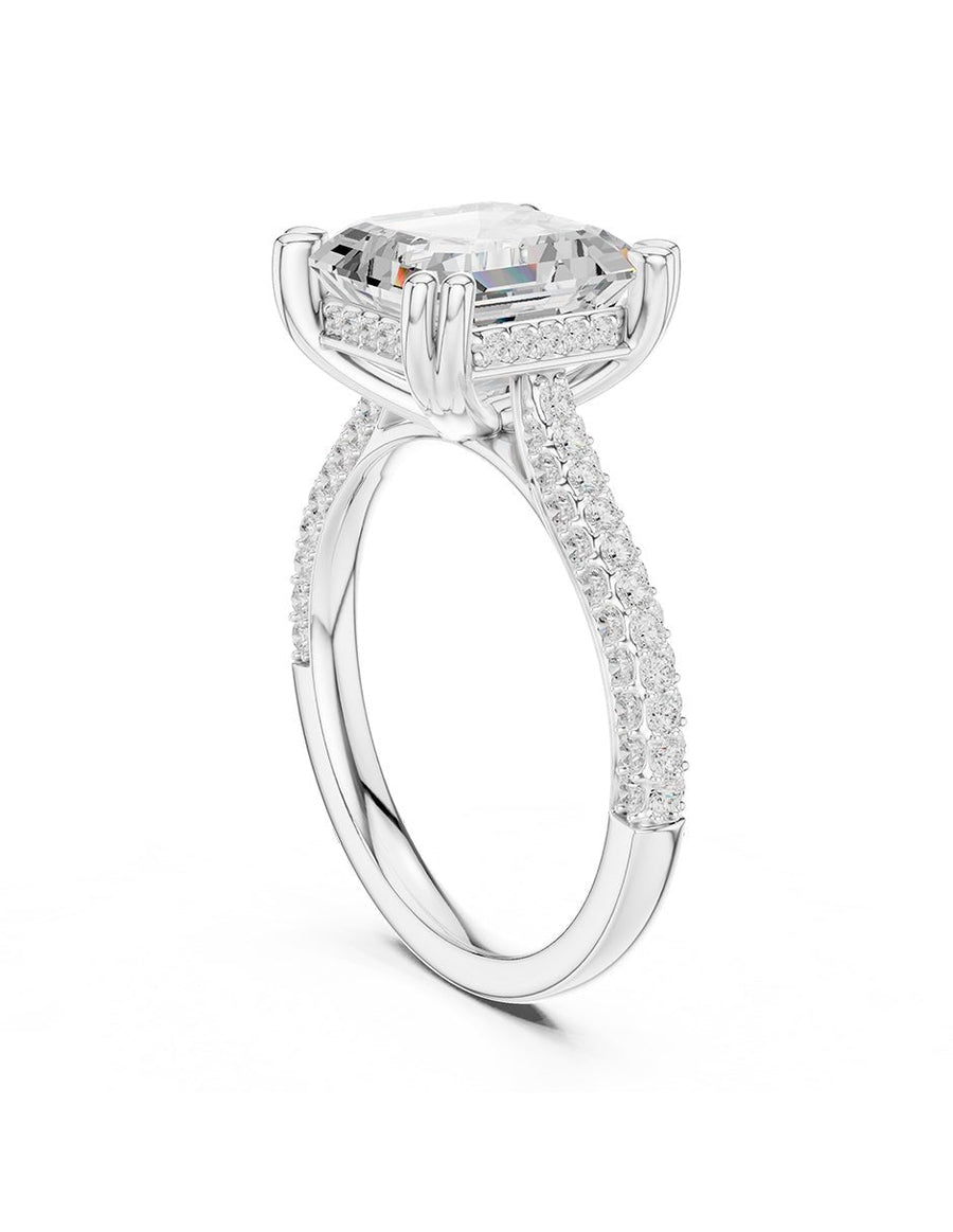 Anillo de compromiso - piedras laterales - AMORE191-AS-LG