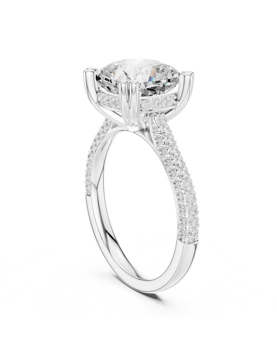 Anillo de compromiso - piedras laterales - AMORE191-CU-LG