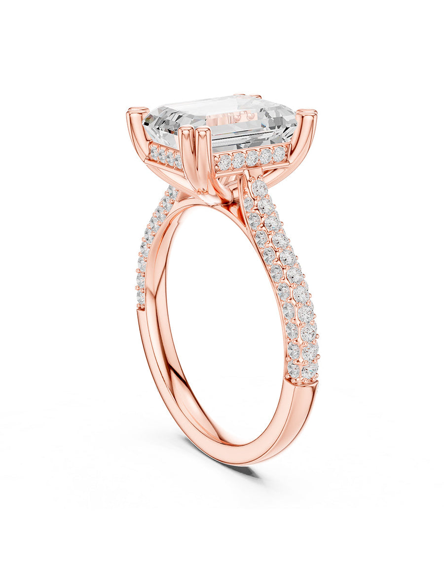 Montura para personalizar - piedras laterales - AMORE191-EM