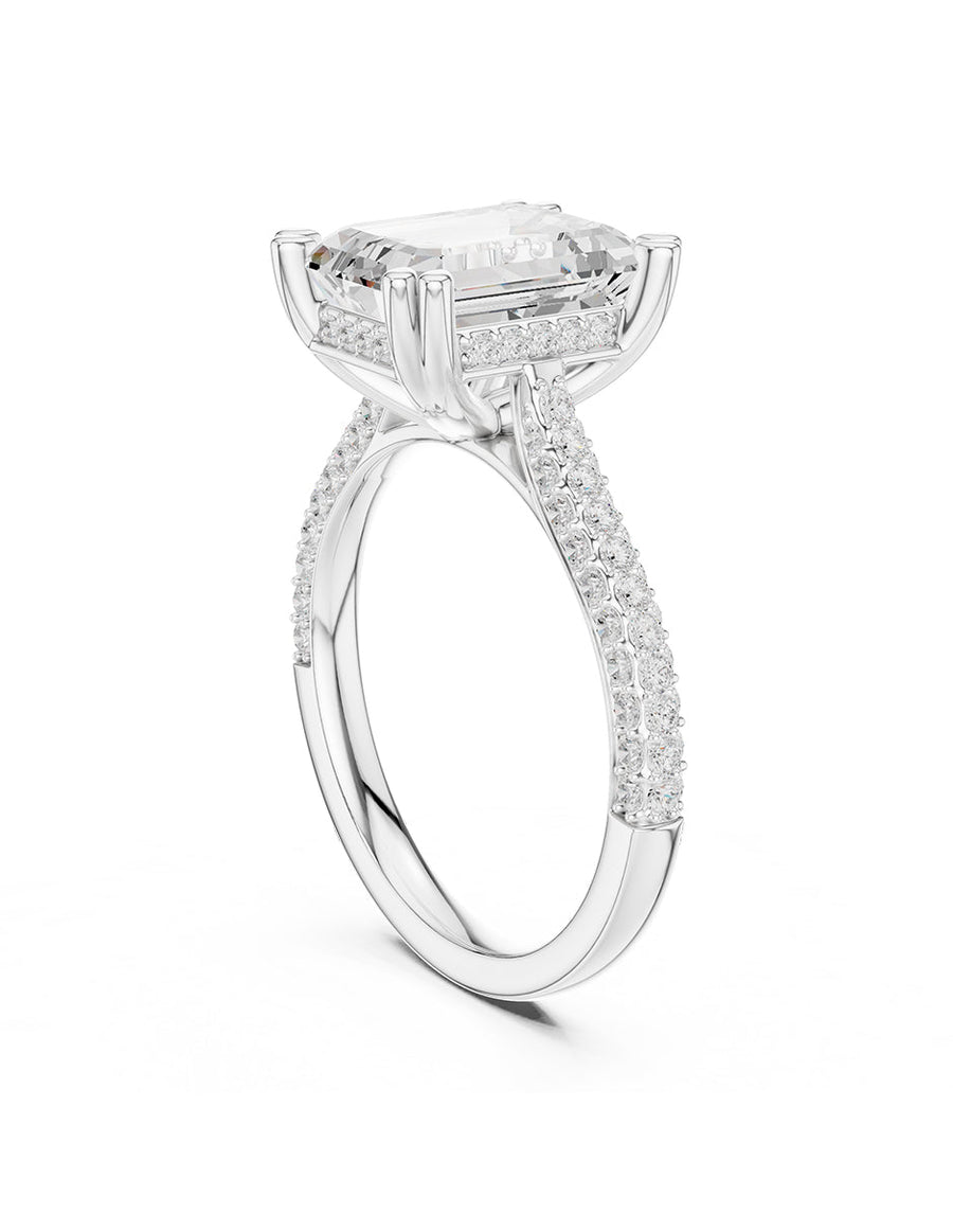Anillo de compromiso - piedras laterales - AMORE191-EM-LG