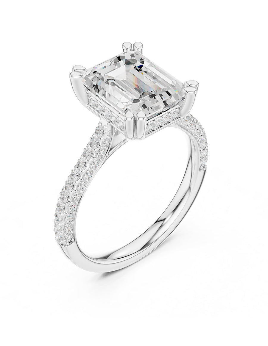 Montura para personalizar - piedras laterales - AMORE191-EM