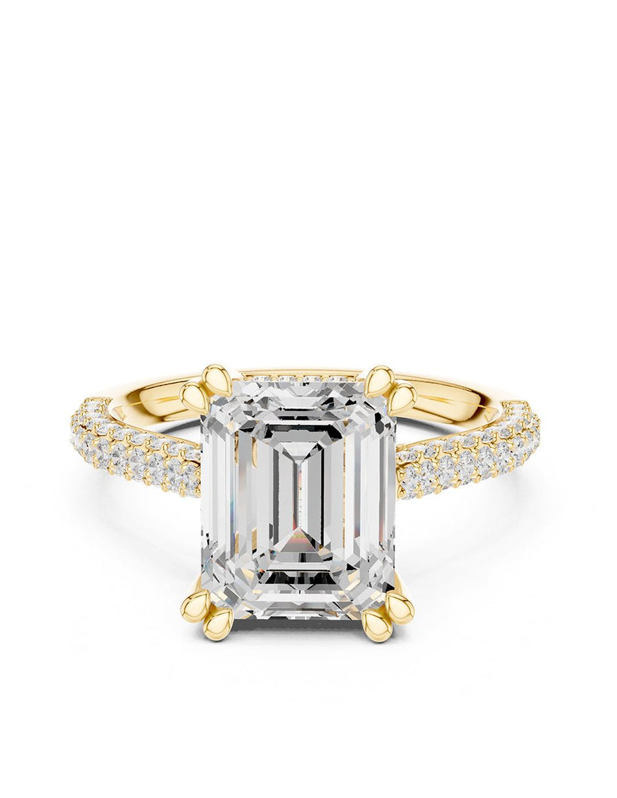 Anillo de compromiso - piedras laterales - AMORE191-EM-LG