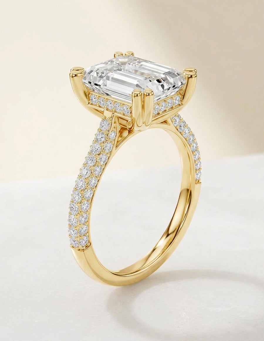 Montura para personalizar - piedras laterales - AMORE191-EM