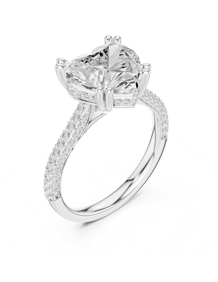 Anillo de compromiso - piedras laterales - AMORE191-HE-LG
