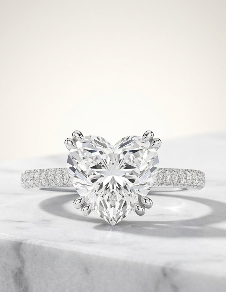 Anillo de compromiso - piedras laterales - AMORE191-HE-LG