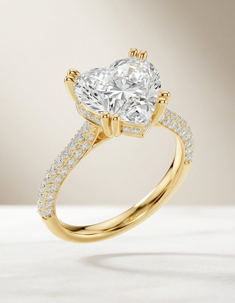 Anillo de compromiso - piedras laterales - AMORE191-HE-LG