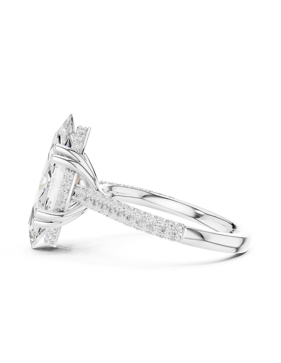 Anillo de compromiso - piedras laterales - AMORE191-MQ-LG