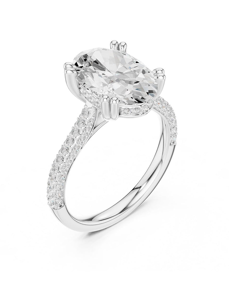 Anillo de compromiso - piedras laterales - AMORE191-OV-LG