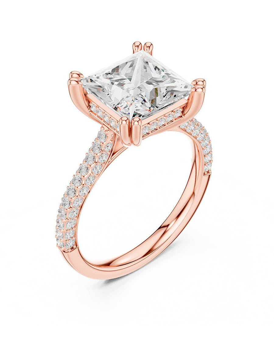 Anillo de compromiso - piedras laterales - AMORE191-PR-LG
