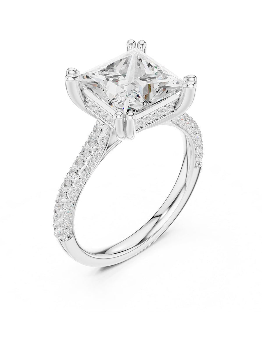 Anillo de compromiso - piedras laterales - AMORE191-PR-LG