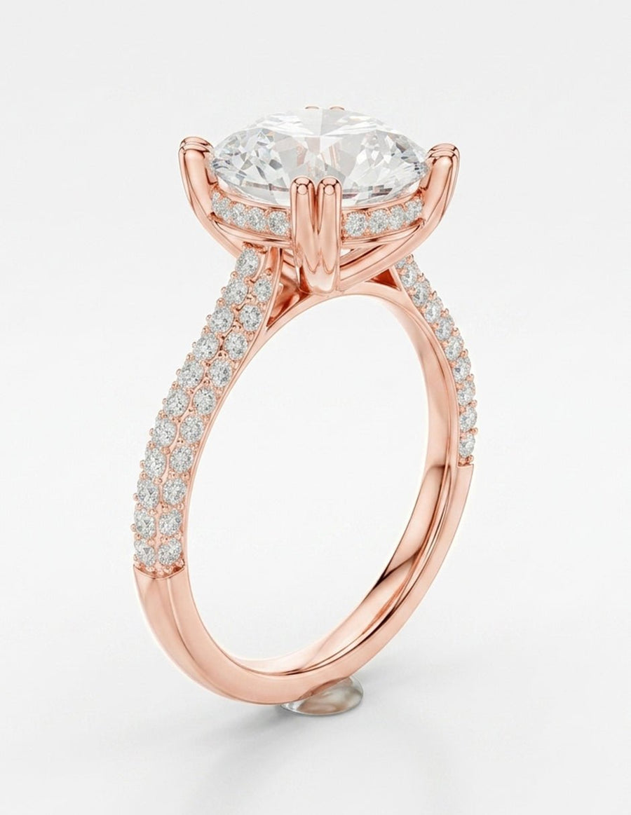 Anillo de compromiso - piedras laterales - AMORE191-RD-LG
