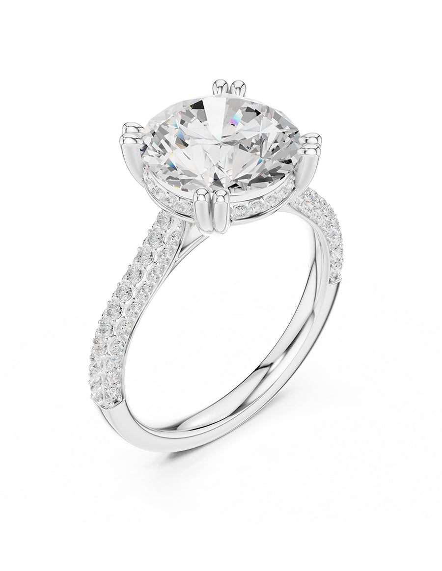 Montura para personalizar - piedras laterales - AMORE191-RD