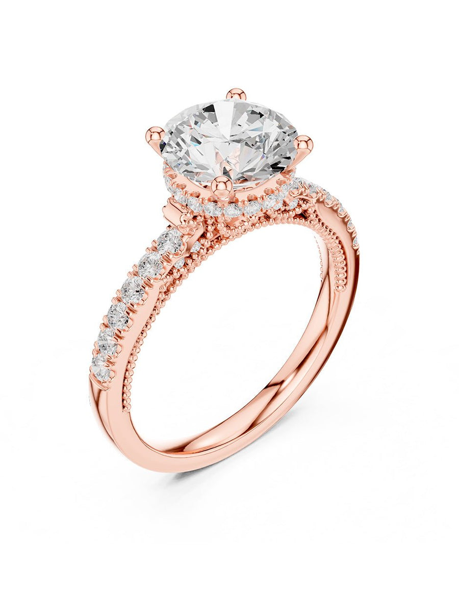 Anillo de compromiso - piedras laterales - AMORE192-RD-LG