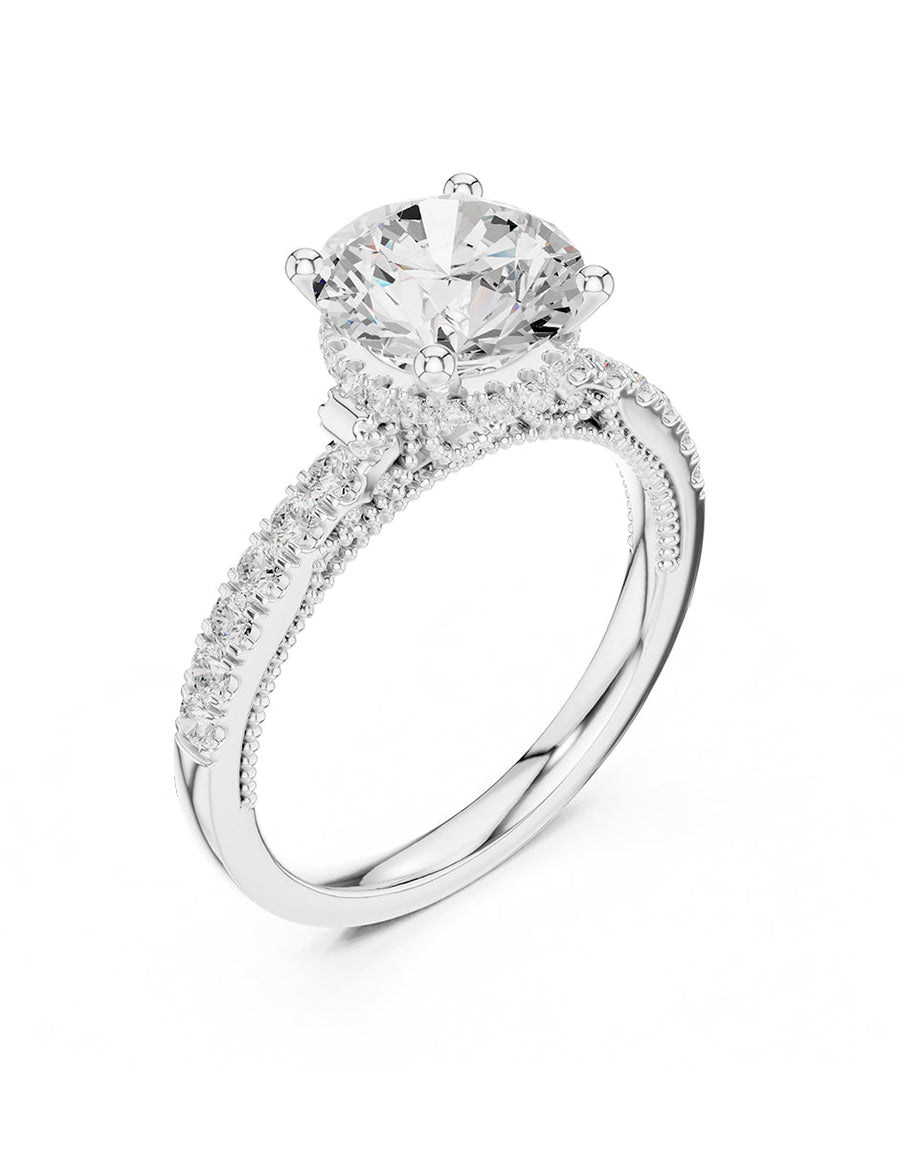 Montura para personalizar - piedras laterales - AMORE192-RD