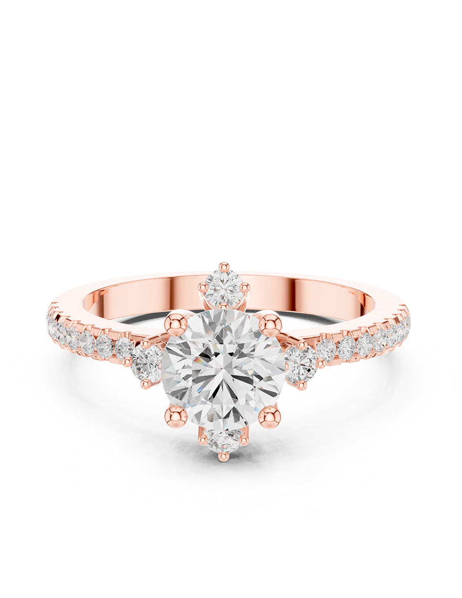 Montura para personalizar - piedras laterales - AMORE194-RD