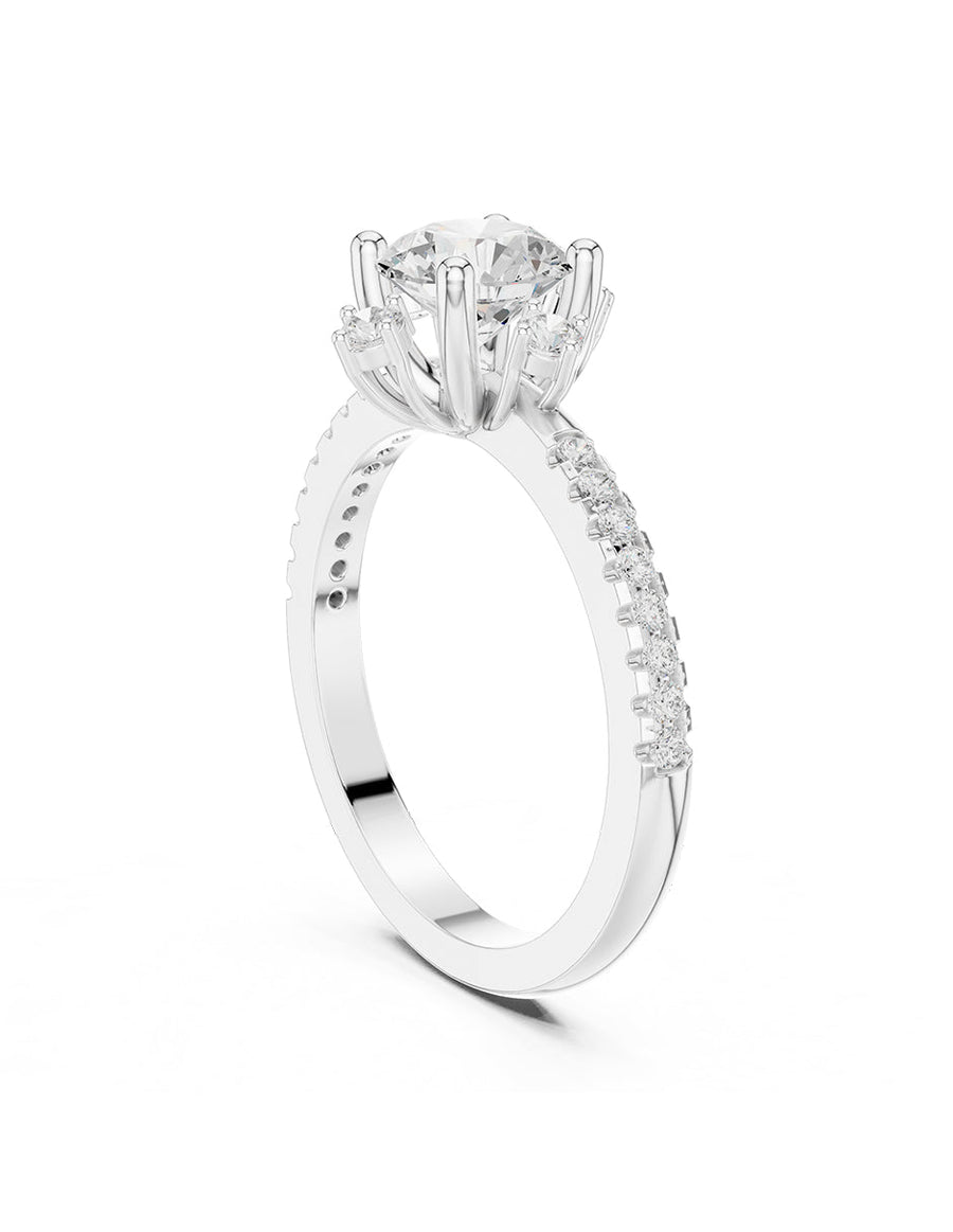 Anillo de compromiso - piedras laterales - AMORE194-RD-LG