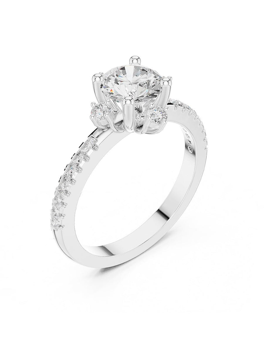 Anillo de compromiso - piedras laterales - AMORE194-RD-LG