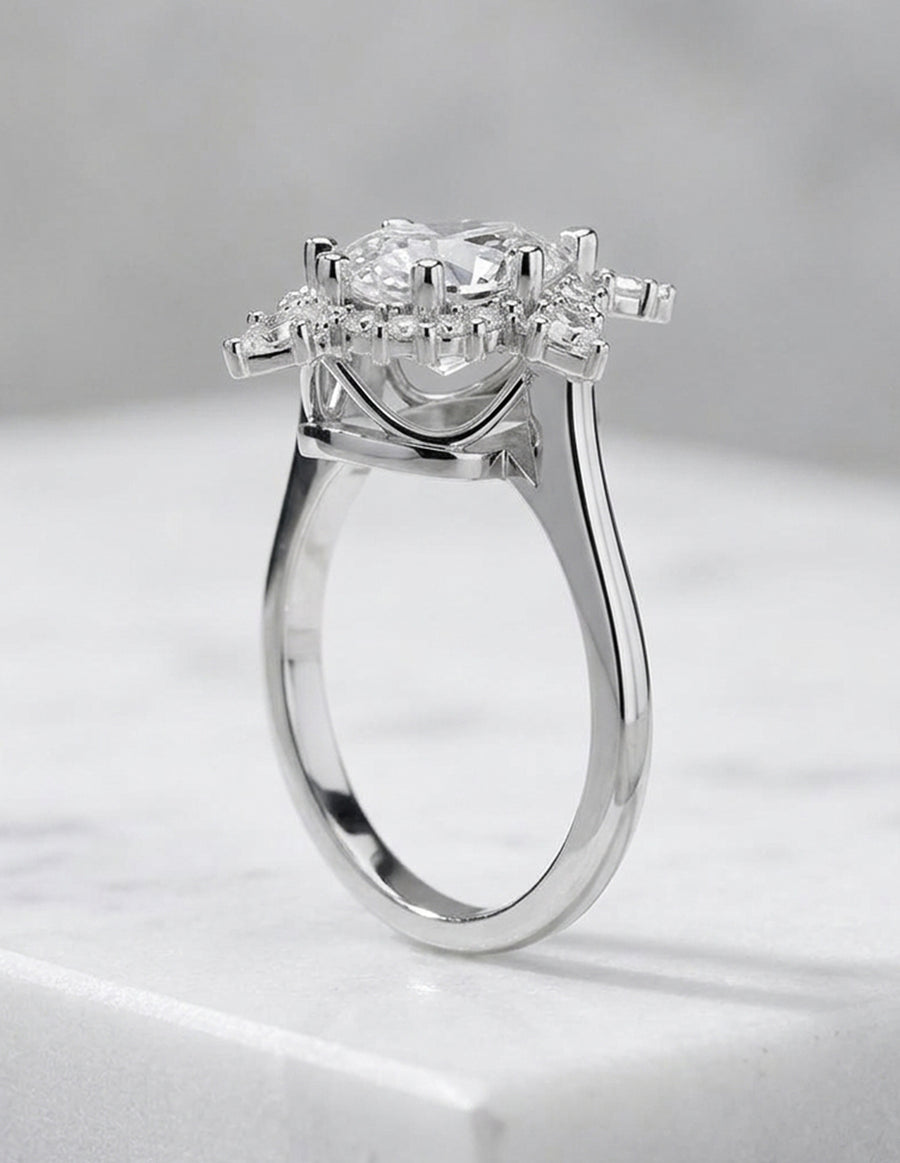 Montura para personalizar - piedras laterales - AMORE197-OV