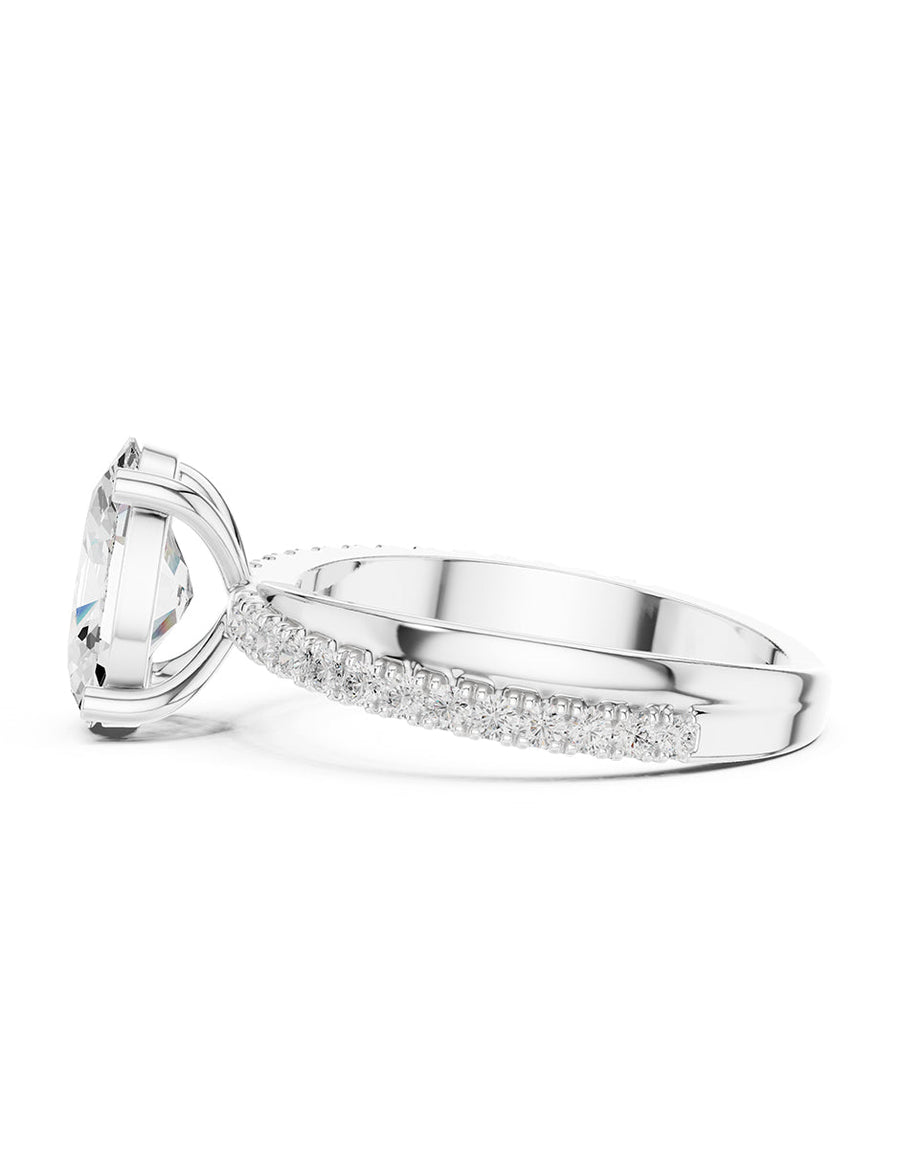 Anillo de compromiso - piedras laterales - AMORE199-OV-LG