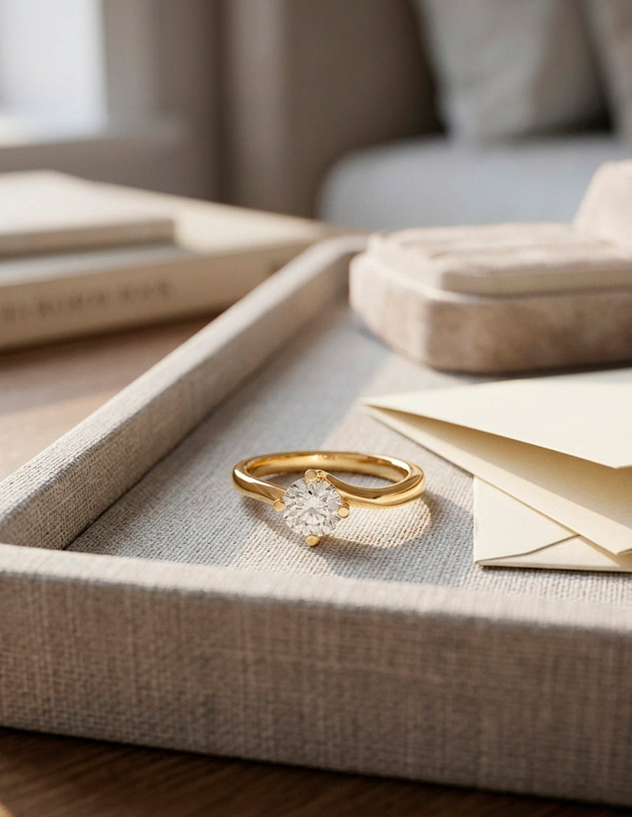 Anillo de Compromiso - solitario - AMORE2-RD-CZ