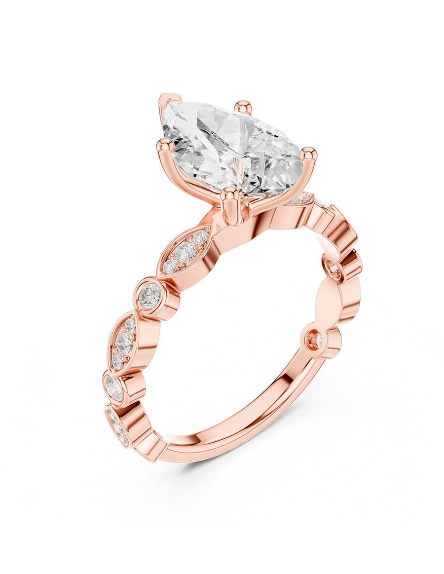 Anillo de compromiso - piedras laterales - AMORE200-PE-LG