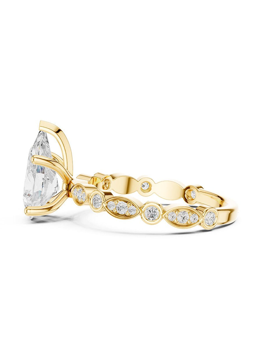Anillo de compromiso - piedras laterales - AMORE200-PE-LG