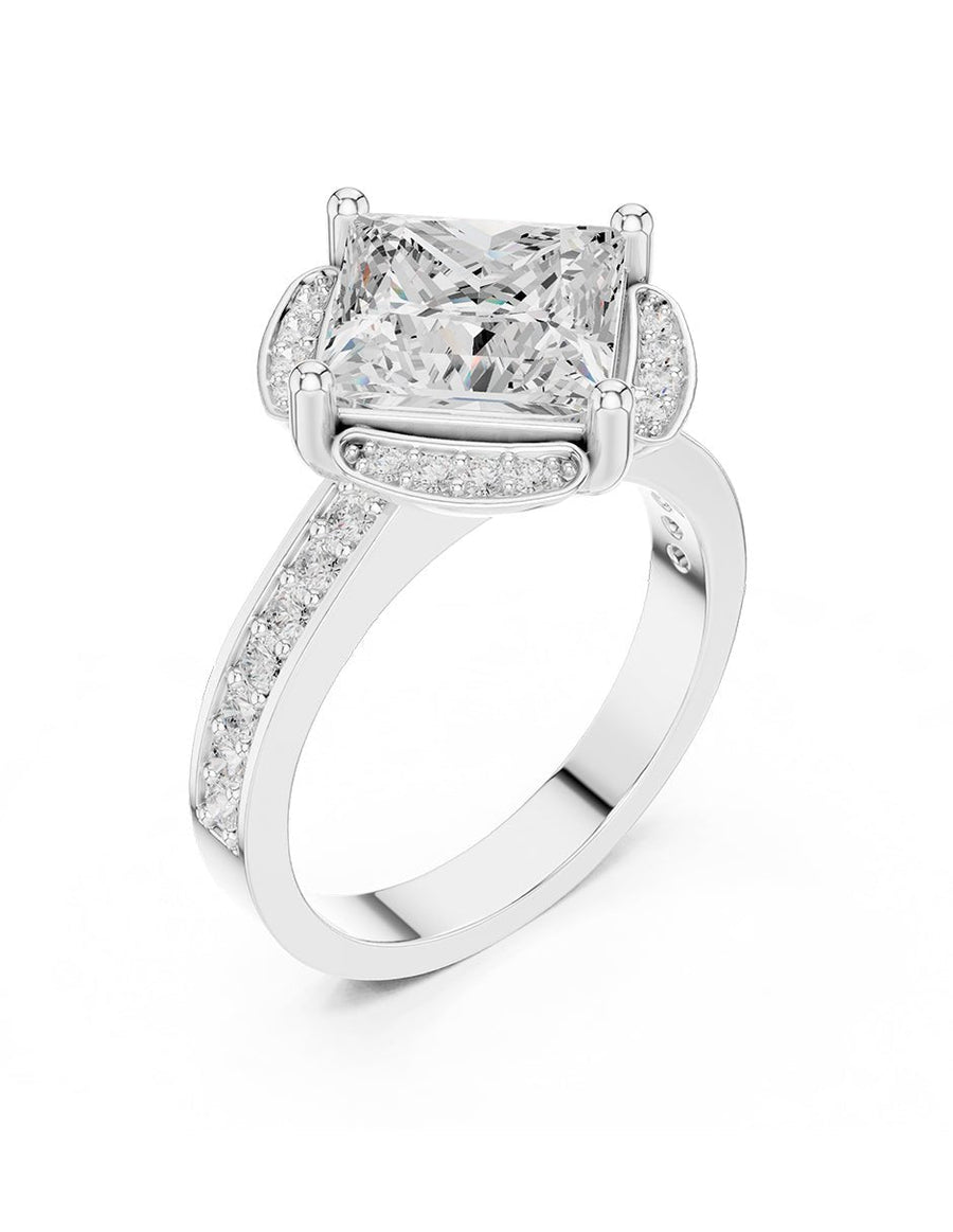 Anillo de compromiso - piedras laterales - AMORE201-PR-LG