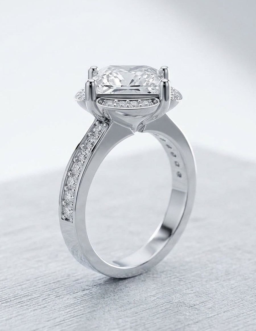 Anillo de compromiso - piedras laterales - AMORE201-PR-LG