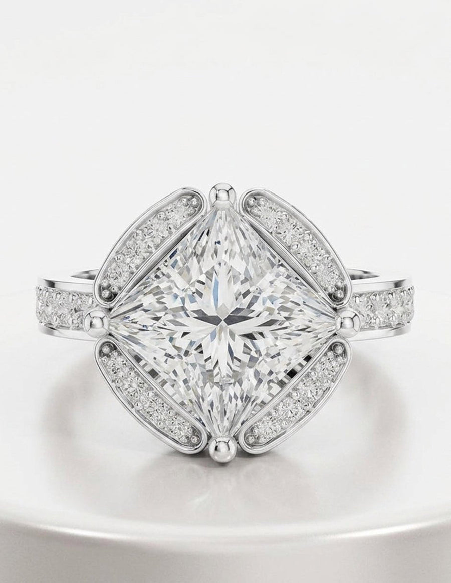 Anillo de compromiso - piedras laterales - AMORE201-PR-LG