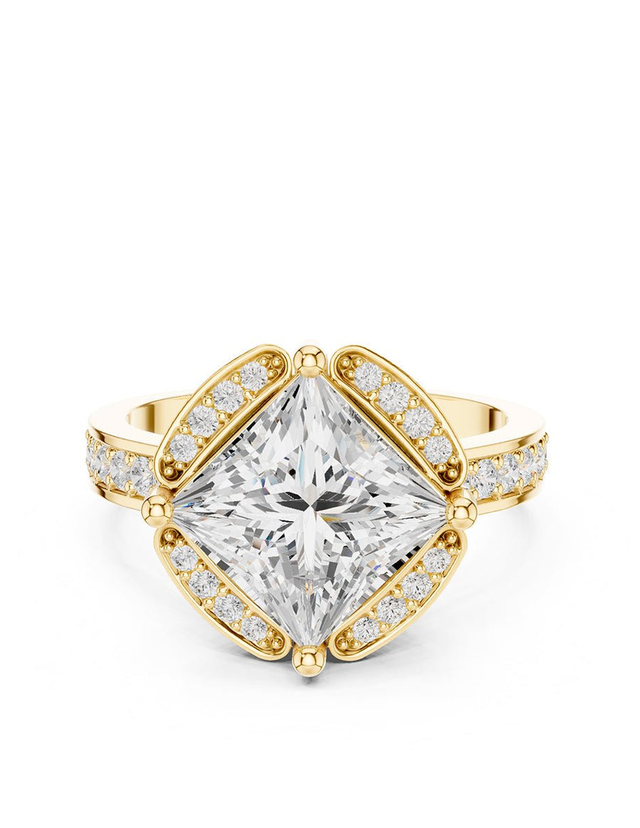 Anillo de compromiso - piedras laterales - AMORE201-PR-LG