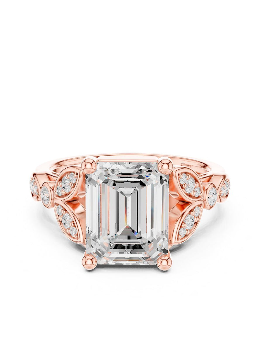 Anillo de compromiso - piedras laterales - AMORE203-EM-LG