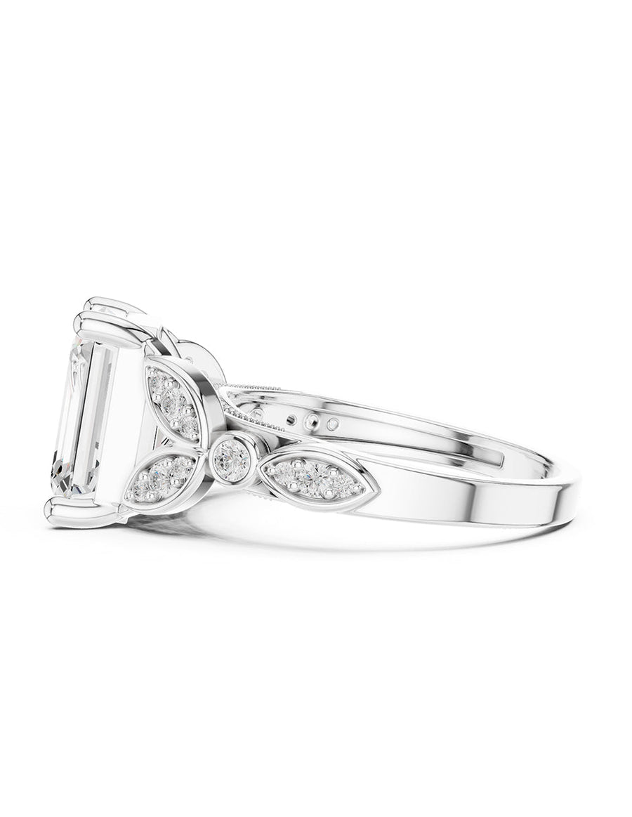 Anillo de compromiso - piedras laterales - AMORE203-EM-LG
