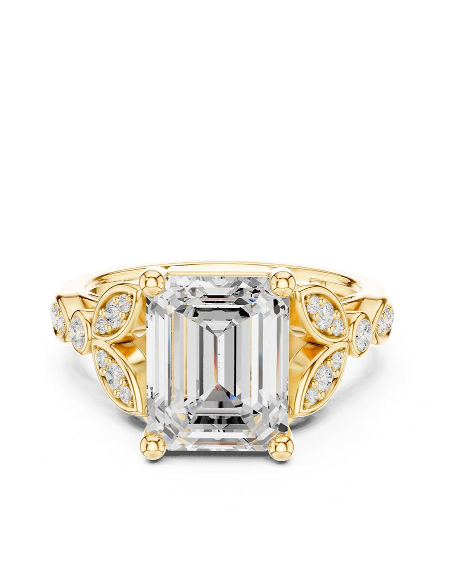 Anillo de compromiso - piedras laterales - AMORE203-EM-LG