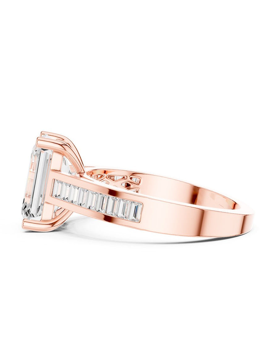 Anillo de compromiso - piedras laterales - AMORE204-EM-LG