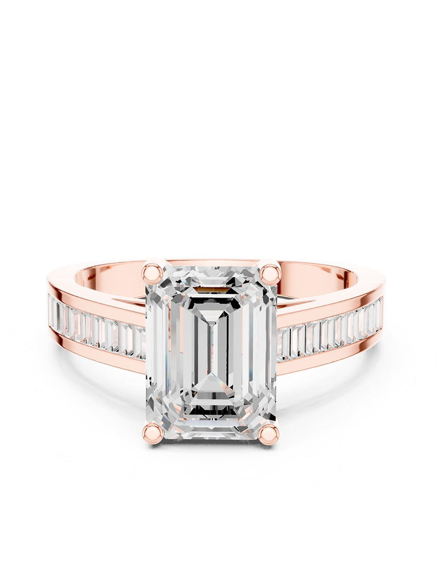 Anillo de compromiso - piedras laterales - AMORE204-EM-LG