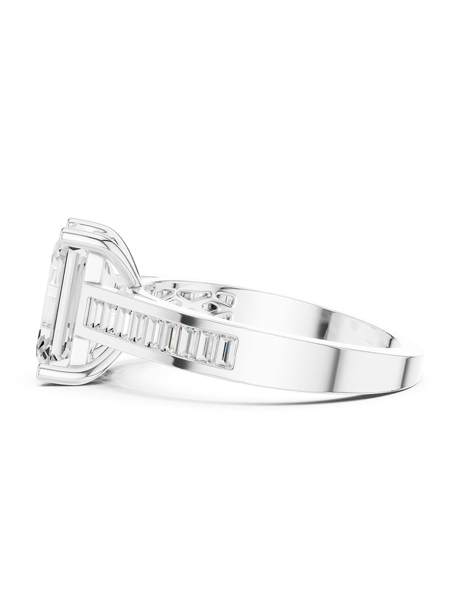 Anillo de compromiso - piedras laterales - AMORE204-EM-LG