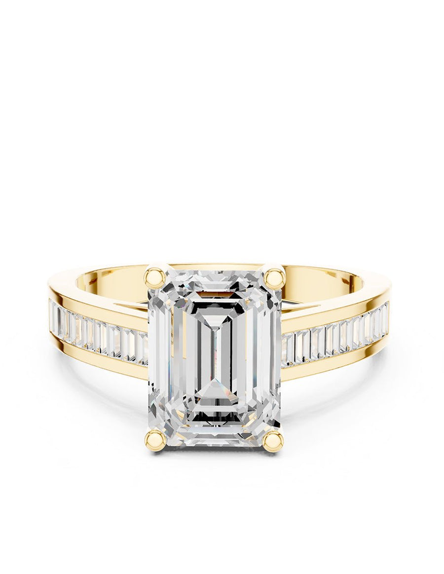 Anillo de compromiso - piedras laterales - AMORE204-EM-LG