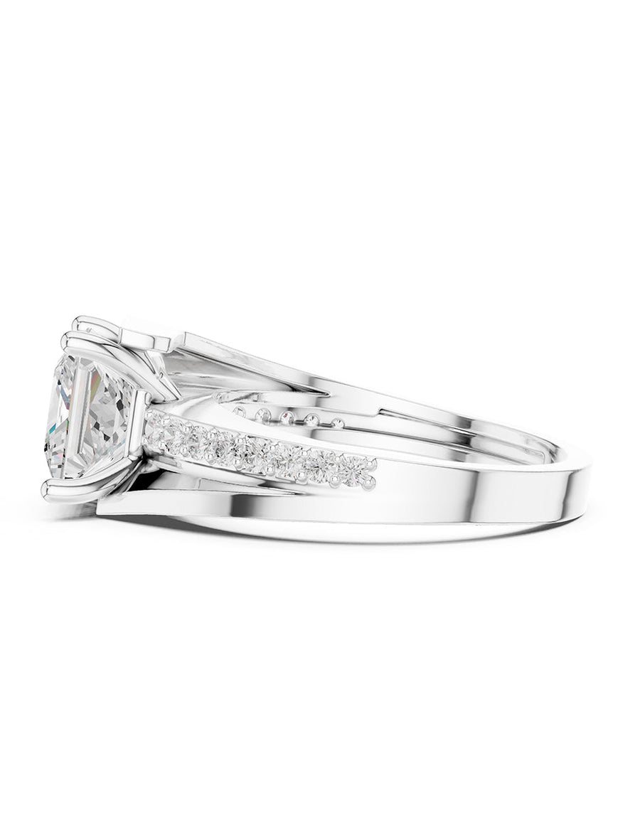 Anillo de compromiso - piedras laterales - AMORE205-PR-LG