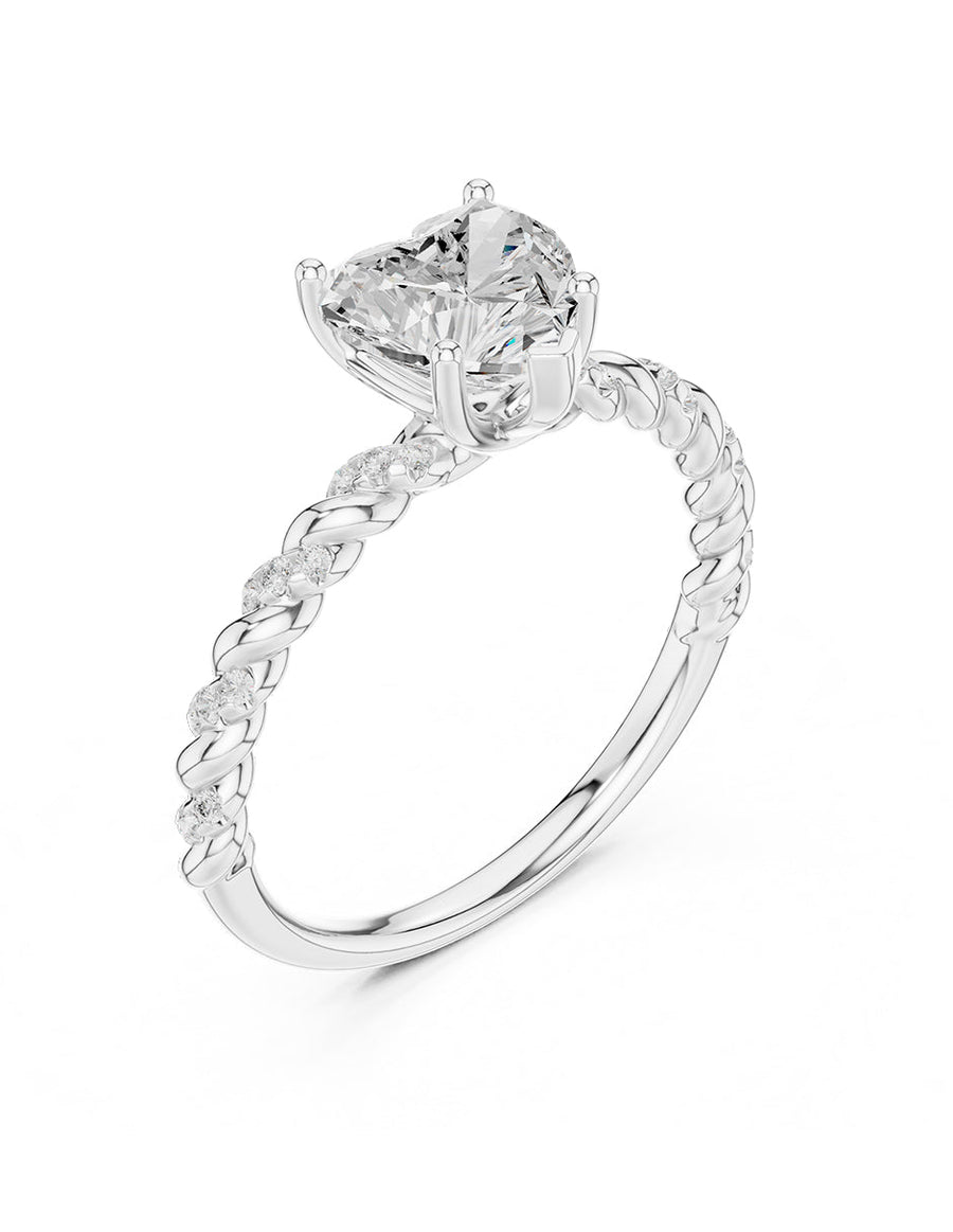 Anillo de compromiso - piedras laterales - AMORE206-HE-LG