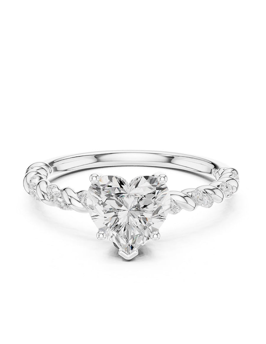 Anillo de compromiso - piedras laterales - AMORE206-HE-LG