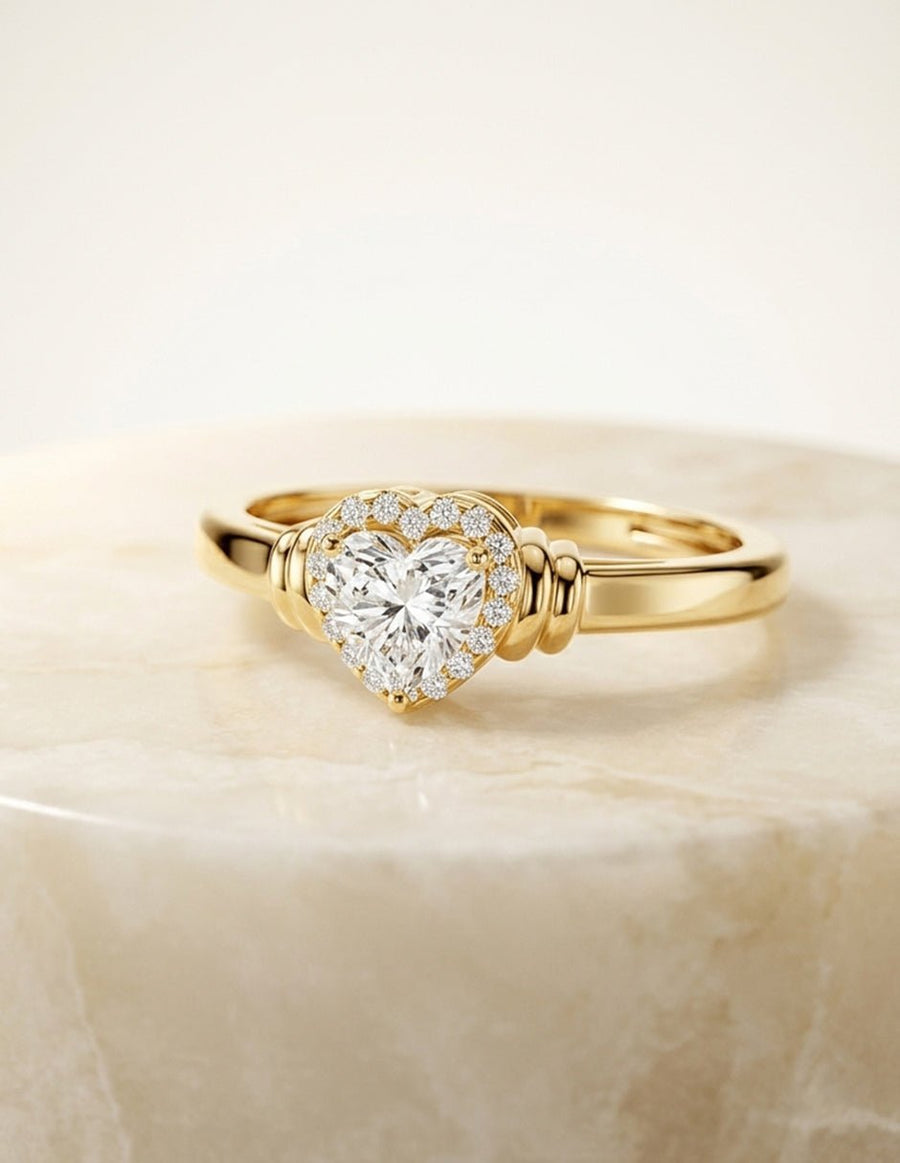 Anillo de compromiso - piedras laterales - AMORE207-HE-LG