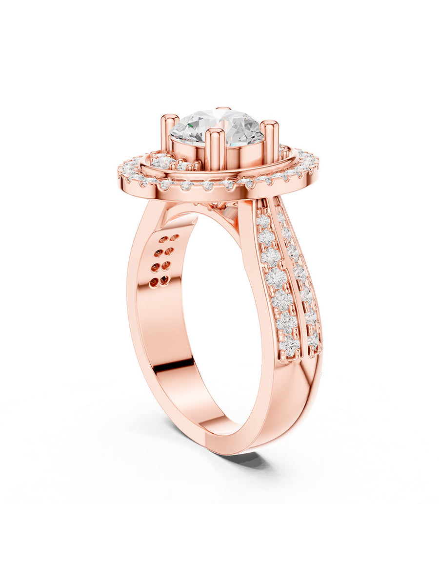 Montura para personalizar - piedras laterales - AMORE208-RD
