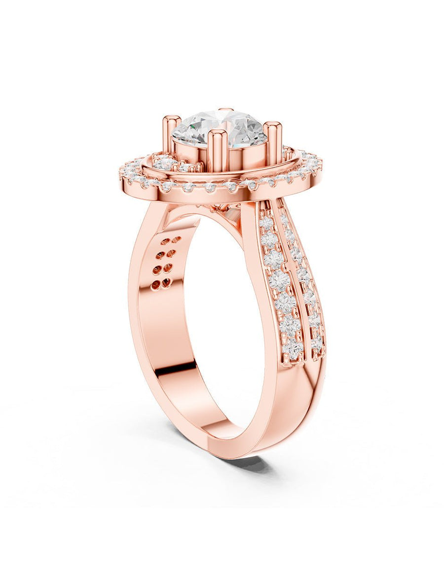 Anillo de compromiso - piedras laterales - AMORE208-RD-LG