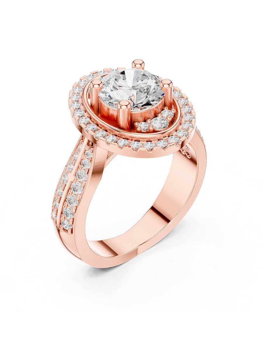 Anillo de compromiso - piedras laterales - AMORE208-RD-LG