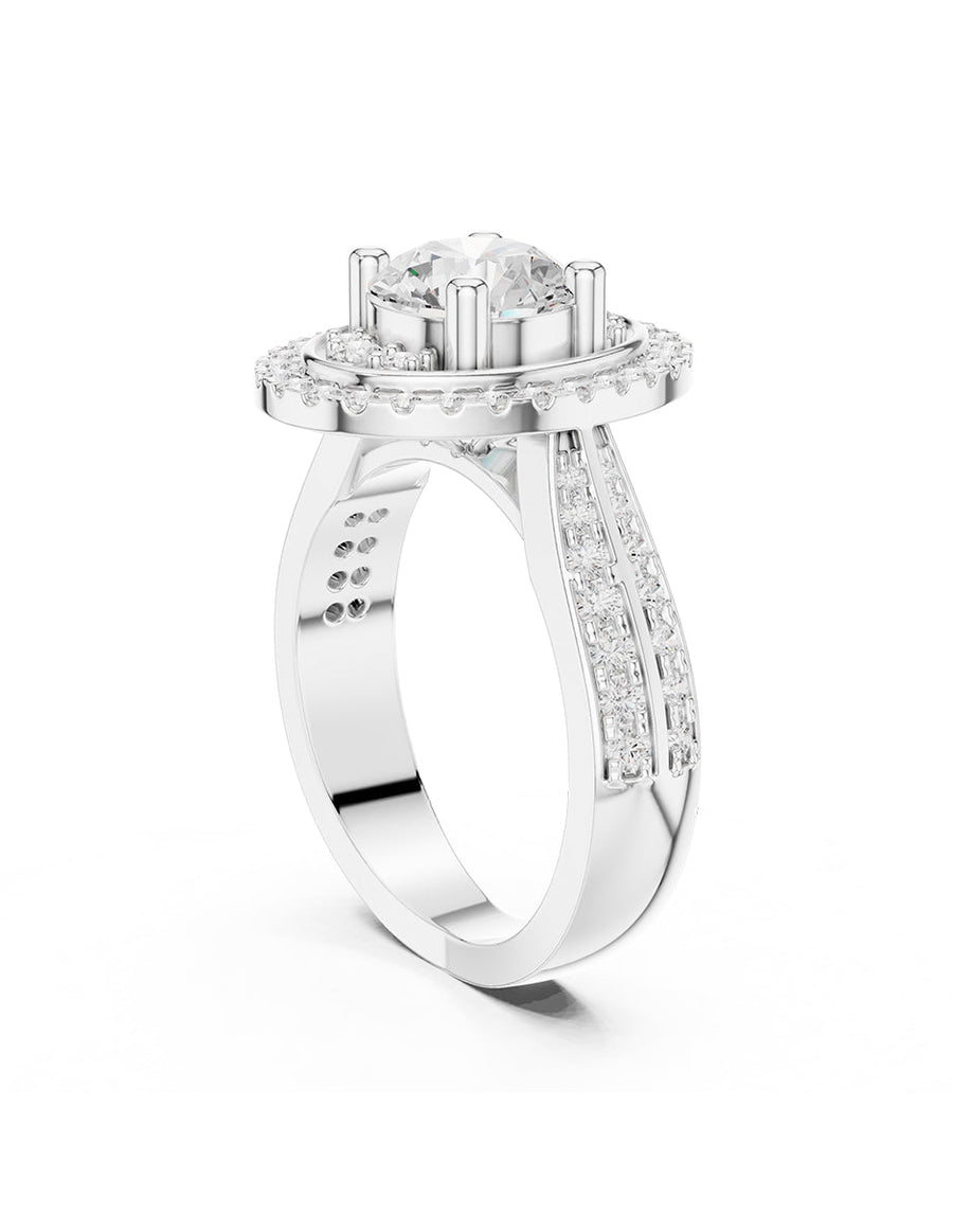 Anillo de compromiso - piedras laterales - AMORE208-RD-LG