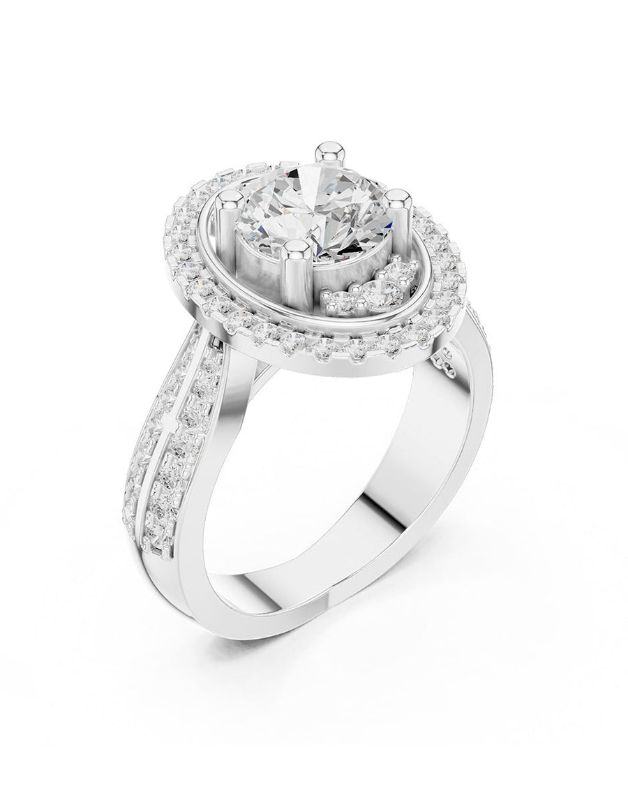 Anillo de compromiso - piedras laterales - AMORE208-RD-LG