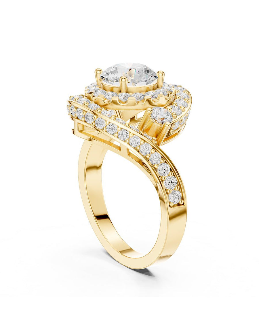 Anillo de compromiso - piedras laterales - AMORE209-RD-LG