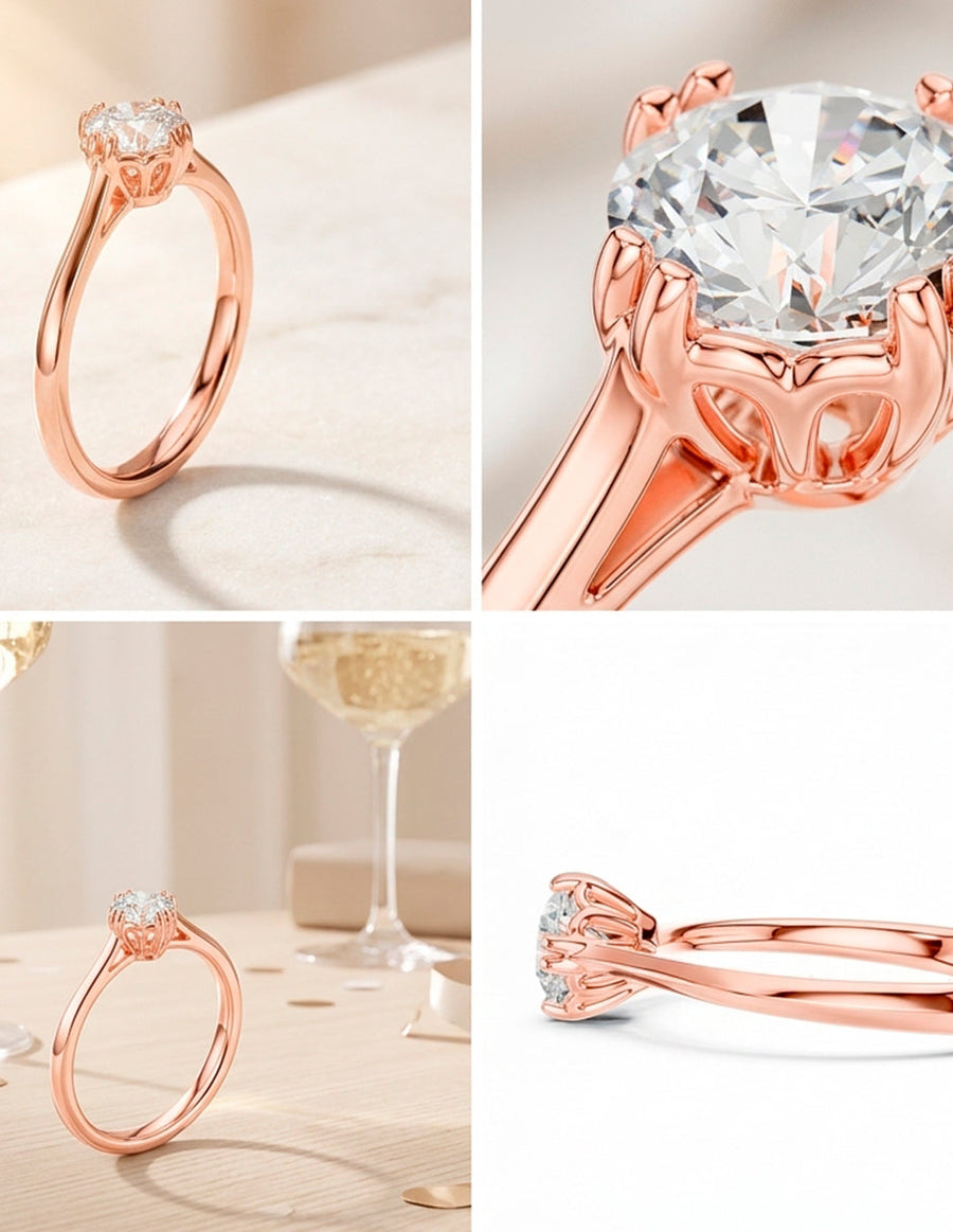 Anillo de Compromiso - solitario - AMORE21-RD-CZ